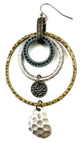 RM231 ER-Textured Stacked Rings & Dangles
