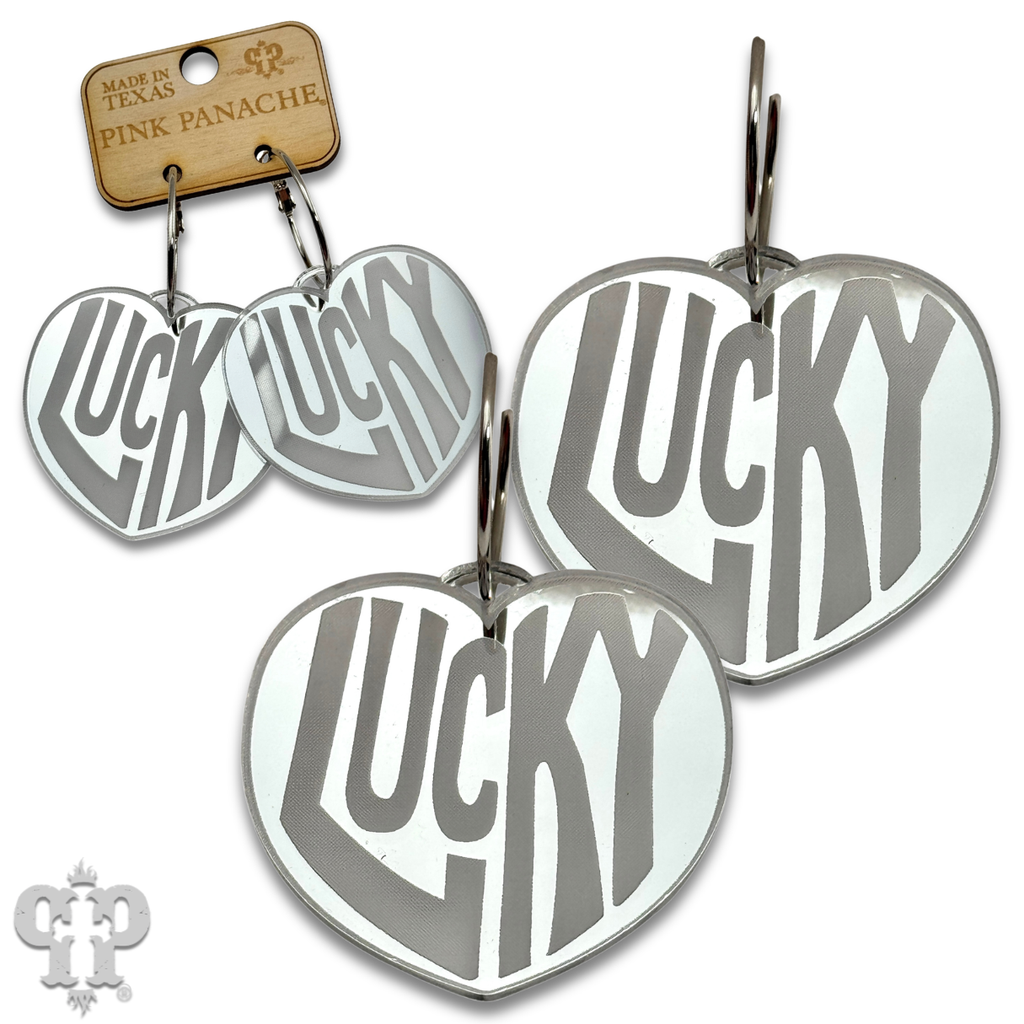 Lucky Heart on small hoop earring