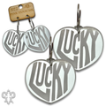 Lucky Heart on small hoop earring