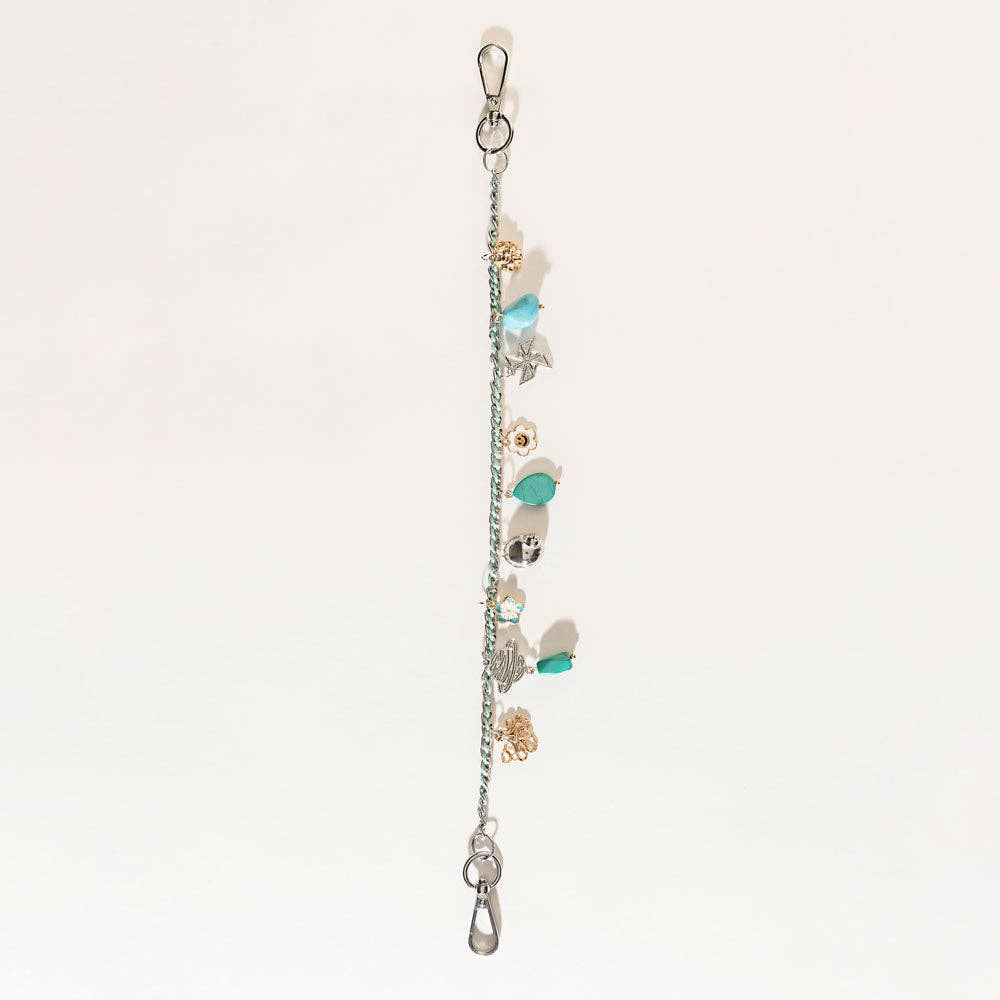 Seaside Relic Bag Charm in Lagoon Blue
