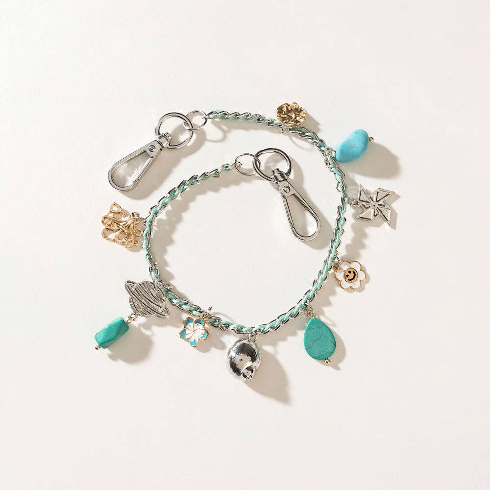 Seaside Relic Bag Charm in Lagoon Blue