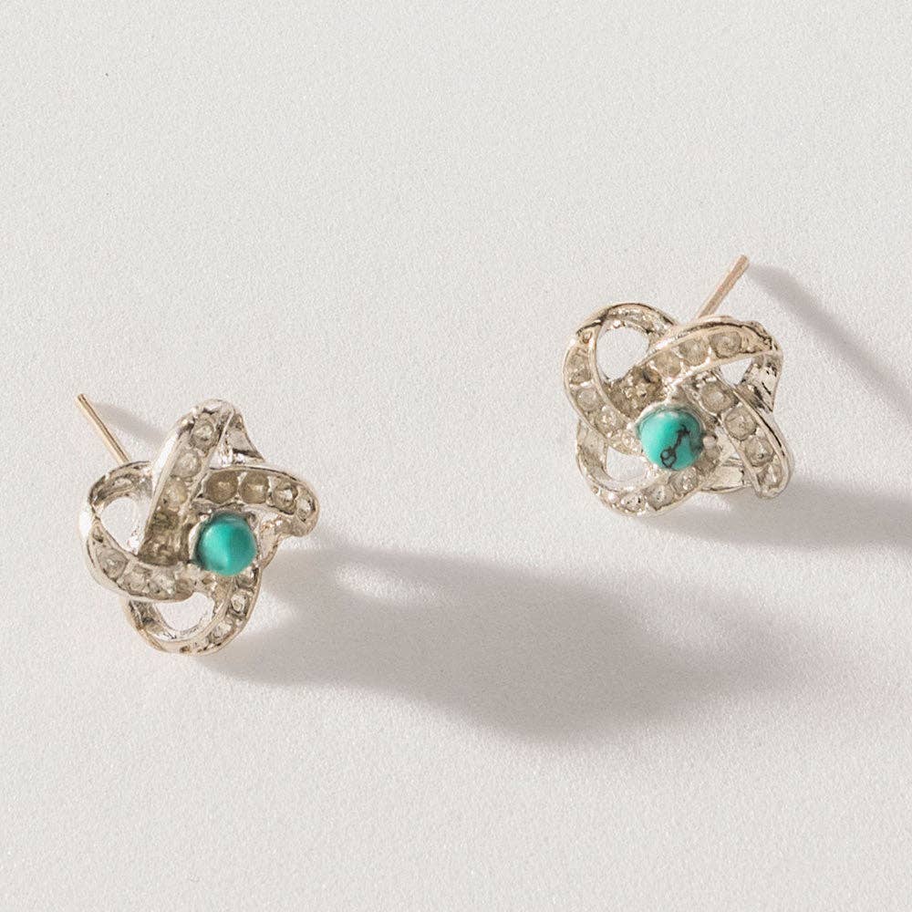 Turquoise Trails & Silver Tales Set of 16 Earrings