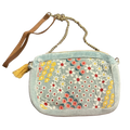 Tiny Embroidered Flowers on Soft Cotton Crossbody
