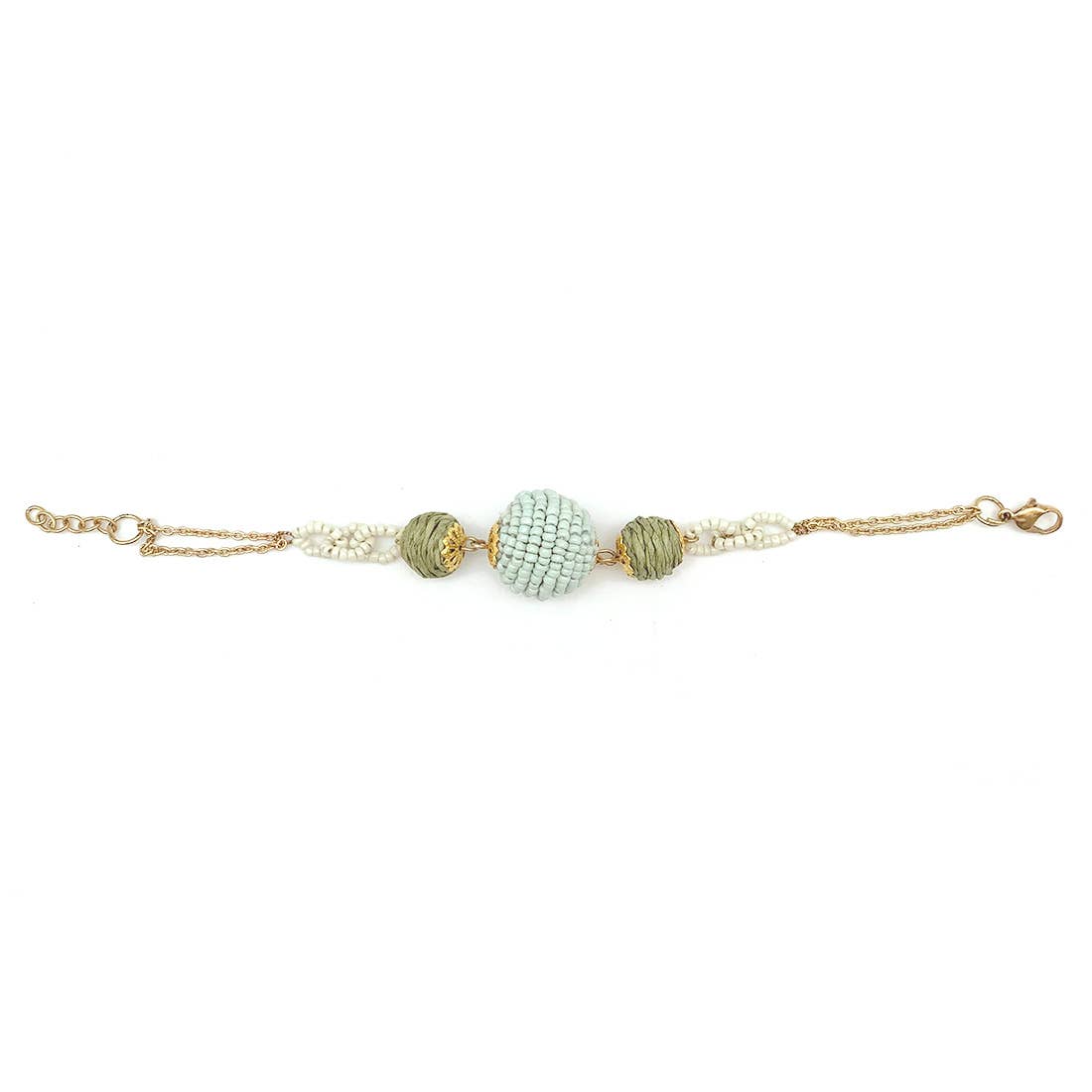 Sachi Calming Sage Collection Bracelet - Blue, Green Spheres