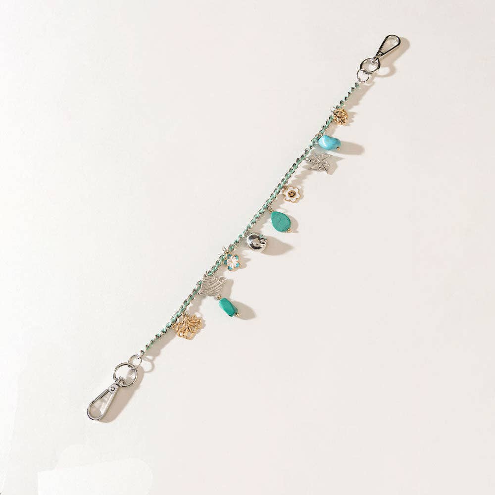 Seaside Relic Bag Charm in Lagoon Blue
