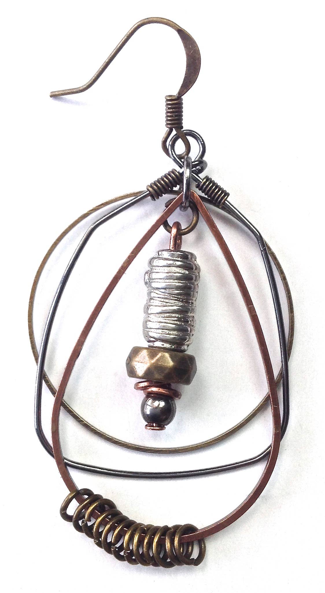 Iridescent Rings with Dangle Earrings