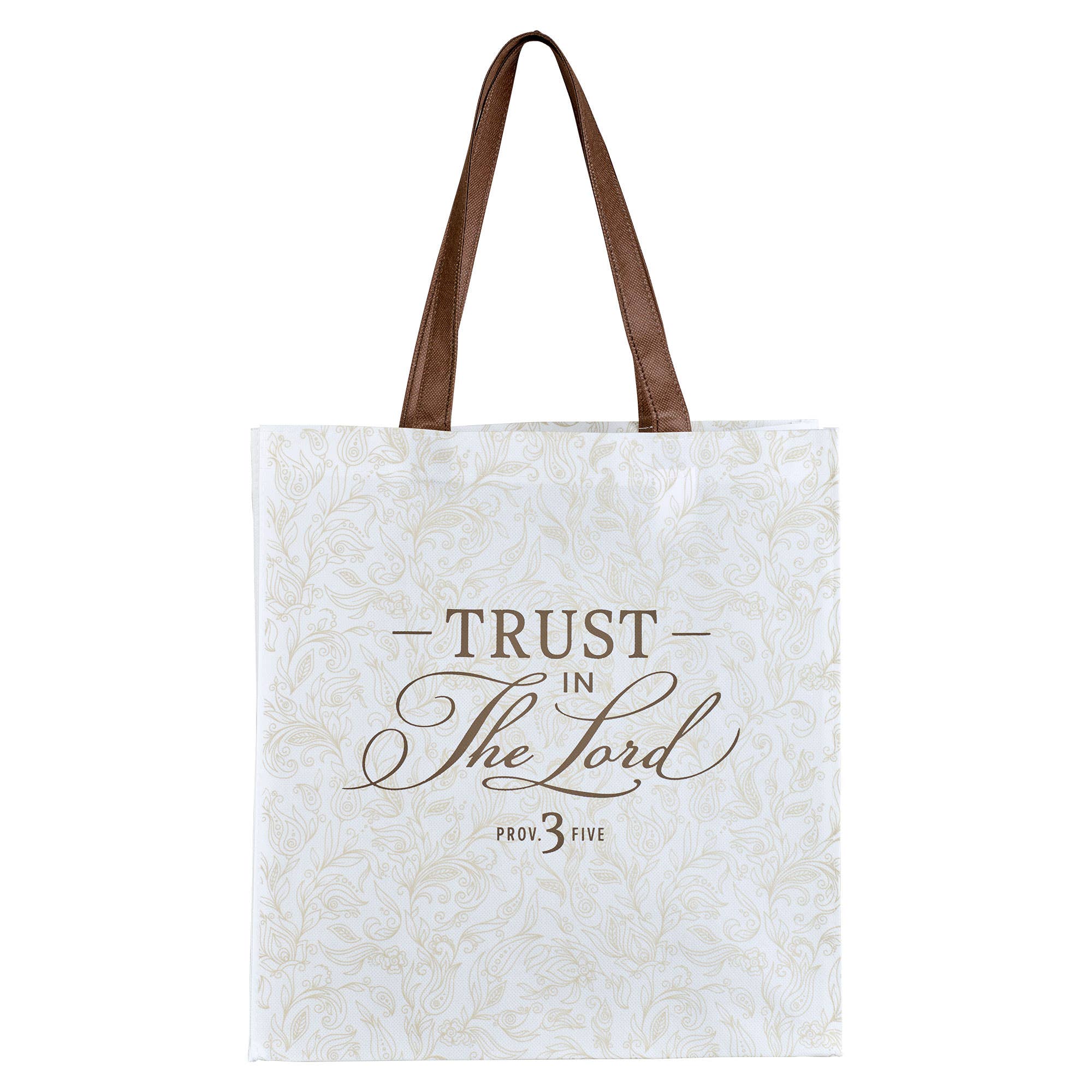 Tote White/Brown Trust in the Lord Prov. 3:5