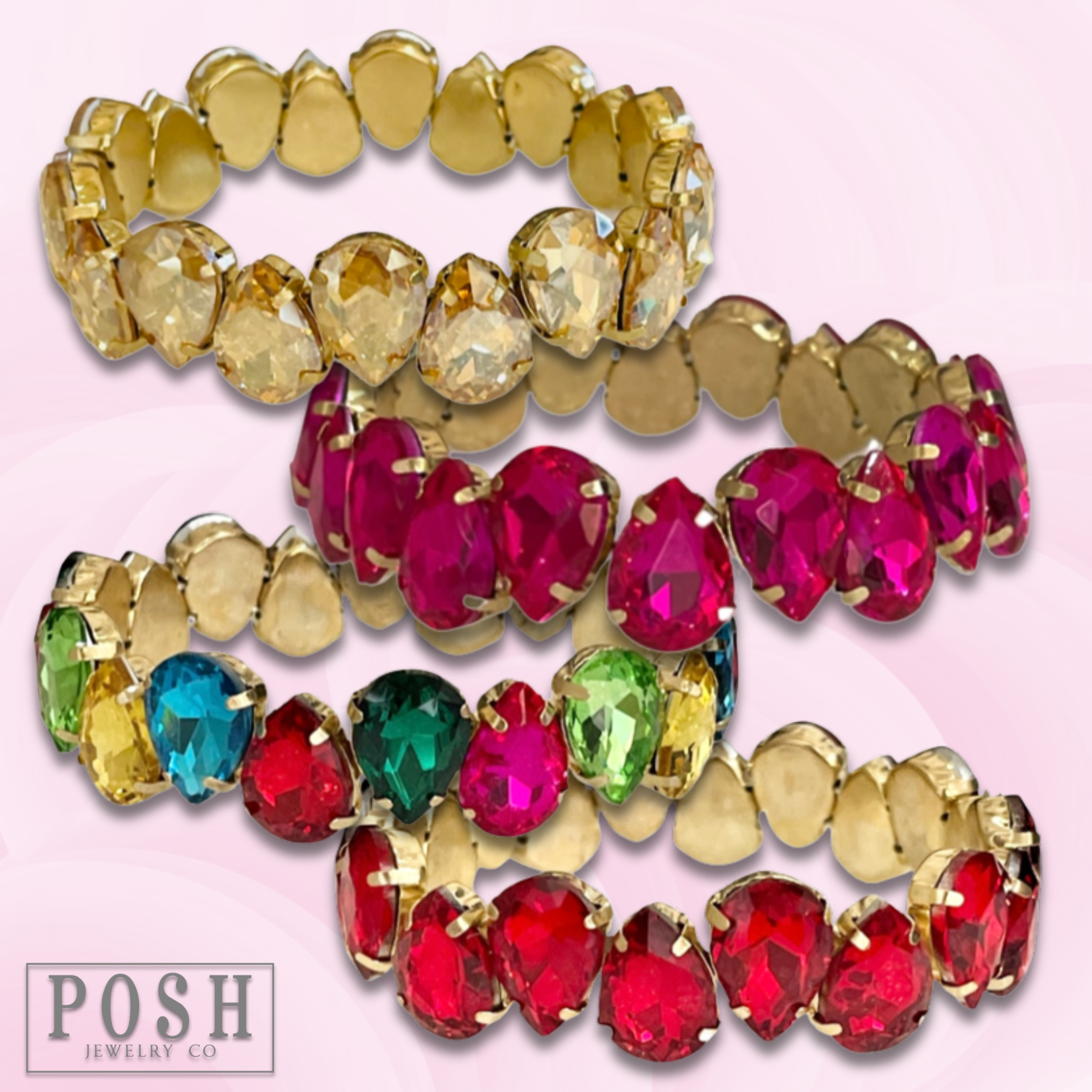 Rhinestone teardrop bracelet - LC