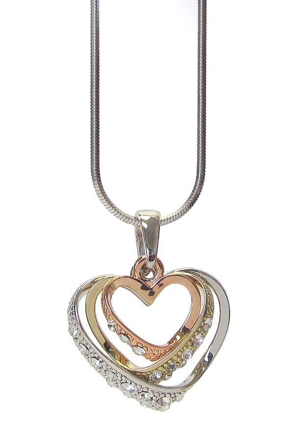 ( UX1110 )    CRYSTAL HEART PENDANT NECKLACE -valentine